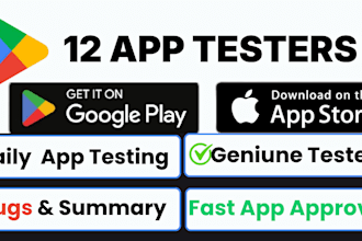 provide real 12 testers or 20 testers for  closed testing google play console