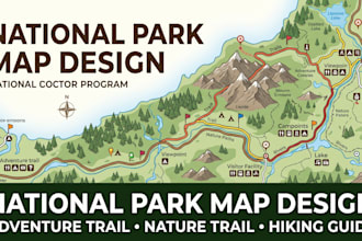 create national park map adventure trail map neture trail map and hiking guide