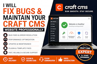 fix bugs and maintain your craft cms website professionally
