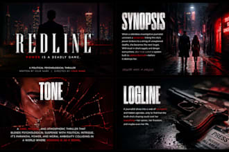 create a TV series bible, film lookbook and pitch deck for your show or pilot