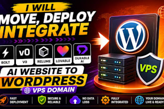 move deploy integrate v0 bolt lovable durable ai website to wordpress vps domain