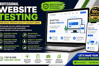 professionally test your website for bugs, usability and functionality