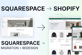 migrate wordpress to shopify, wix website to shopify or squarespace to shopify