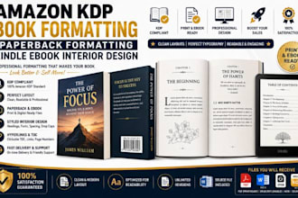 amazon kdp book formatting, paperback formatting, kindle ebook interior design