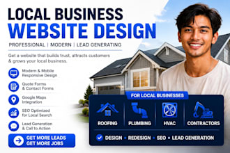 design and redesign SEO friendly roofing, plumbing, hvac, construction website