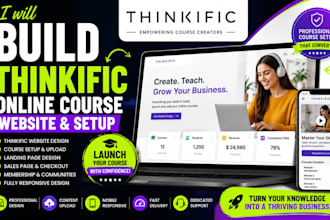 build thinkific online course website and setup