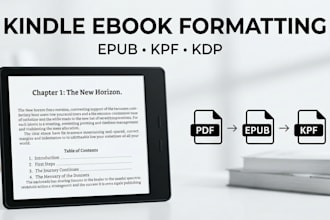 convert PDF to epub, kindle ebook formatting for KDP book publishing