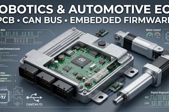 develop robotics, automotive ecu pcb, can bus and embedded firmware