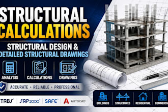 provide structural calculation, structural design and detail structural drawing