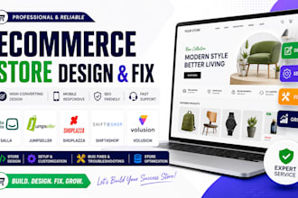 create salla jumpseller shoplazza shift4shop fix volusion ecommerce store design