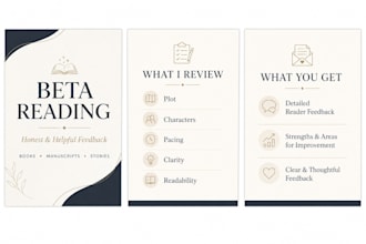 beta read and review your book or manuscript