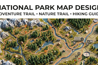 design detailed hiking route map backpacking map trekking map and campground map