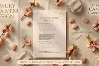 do salon, spa, gym beauty  menu design restaurant menu salon massage price list