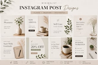 design minimalist instagram posts and flyers