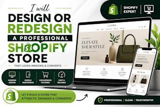 design or redesign a responsive shopify store, b2b store