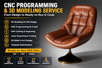 do 3d models for any cnc programming, gcode for cnc machine