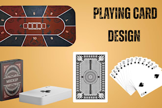 do card game design for custom playing cards 52 deck and poker mat design