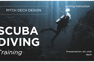 design scuba diving business pitch deck surfing instruction presentation deck
