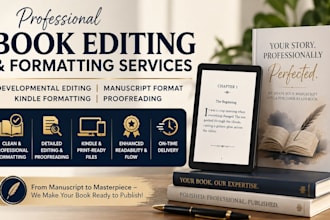 do book editing, manuscript format, kindle formatting, developmental editing