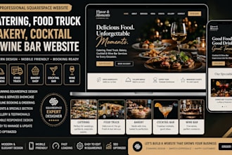 build catering business food truck bakery cocktail wine bar squarespace website