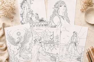 design custom printable coloring pages for kids and adults