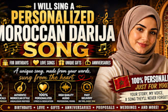 sing a personalized moroccan darija song for birthday love gifts and anniversary