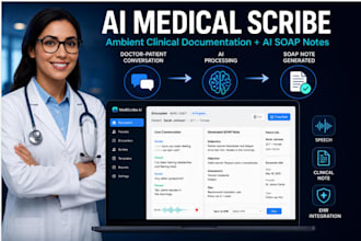 build ai medical scribe avatar, ambient clinical soap note documentation web app