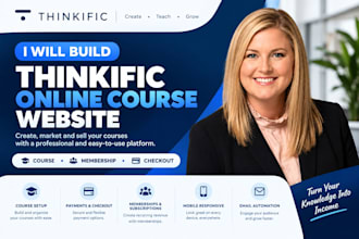 build thinkific online course website with wordpress and setup