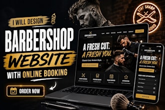 design a barbershop website with online booking