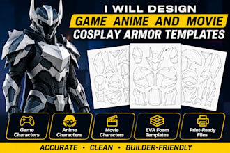 design game anime and movie cosplay armor templates
