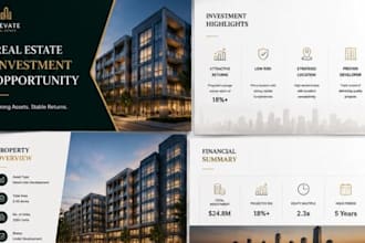 design luxury real estate brochure, investor annual report, investment teaser om