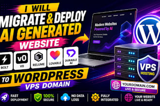 migrate deploy bolt v0 durable lovable ai generated website to wordpress vps