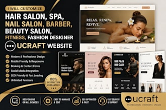 customize hair salon spa nail salon beauty salon fashion designer ucraft website