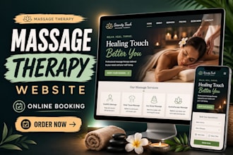 design a massage therapy website with online booking