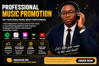 itunes music promotion spotify music promotion apple music tidal music youtube
