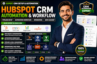 setup hubspot CRM automation workflow pipeline integration data cleanup zoho CRM