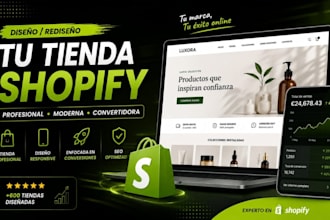 diseñar tienda shopify en español shopify dropshipping store website design