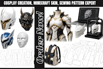 design cosplay 3d armor minecraft skin 3d helmet anime wearable 3d mask