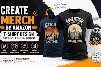 create merch by amazon tshirt design graphic  print on demand