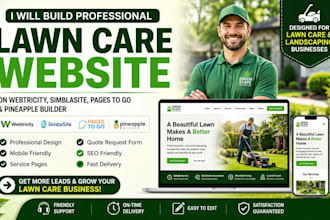 build webtricity simbasite pages to go pineapple builder lawn service website