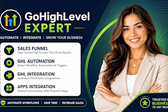 build gohighlevel website sales funnel ghl landing page and CRM automation