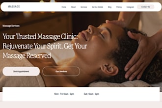 design wix spa website wellness massage treatment booking service website