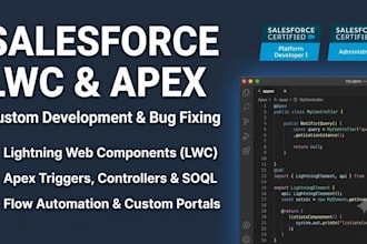 create lightning web components lwc and apex bug fixing and development