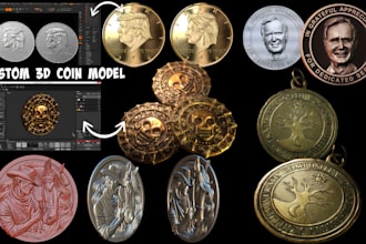 create 3d coin cnc model medal design bas relief medallion stl file for printing