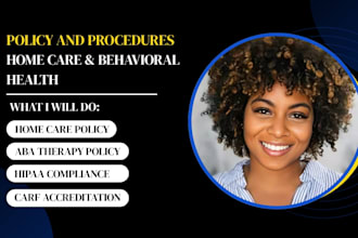write policy and procedures manual home care, aba therapy, hipaa, mental health