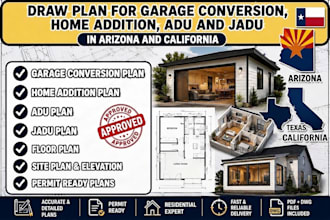 draw detach adu sunroom plan garage conversion permit drawing deck,patio plan ca
