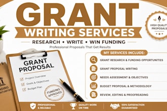 write grant proposals, grant applications and research funding