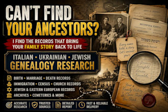 research italian, ukraine, jewish family history genealogy research records