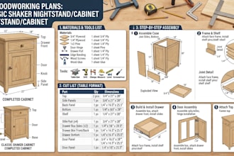 design detailed DIY woodworking plans for any project with material and cut