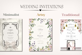 design custom invitation cards, birthday, wedding and event cards